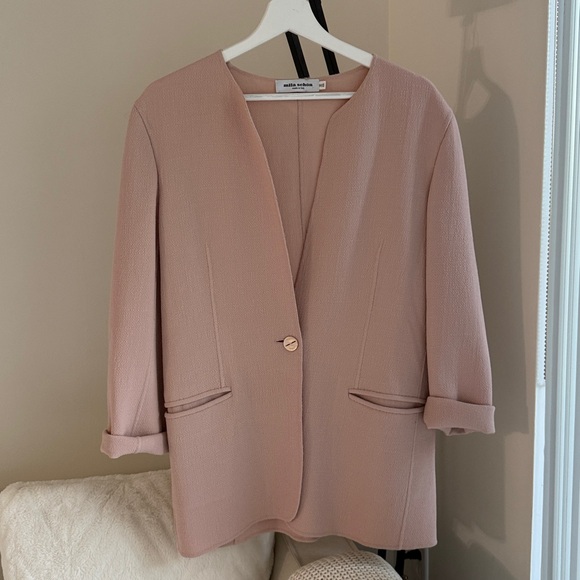 MILA SCHöN Pink Women's Blazer pure wool Italian designer - Picture 11 of 13